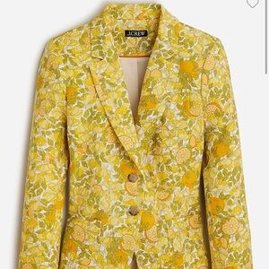 NWT Size 10 Helena Linen Blazer in Limone Print